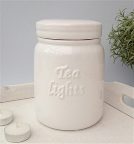 Tealight Storage Jar - White